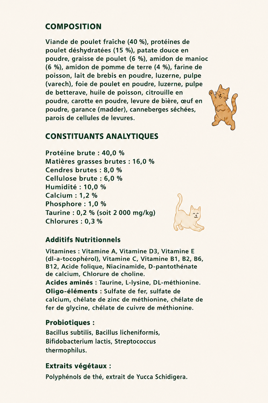 Croquettes pour Chat Stérilisé - Sans Céréales - Poulet Halal
